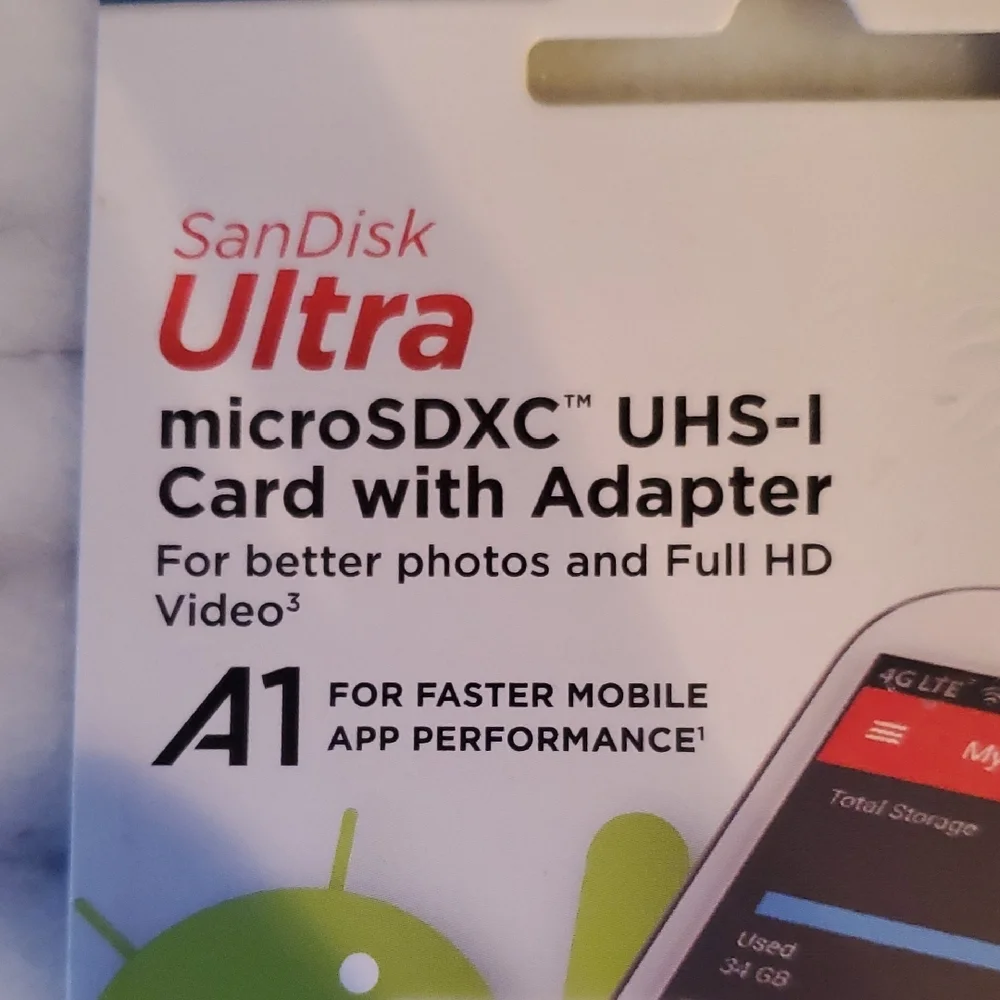 SanDisk Ultra 64GB microSDXC UHS-I Card with Adapter - Black and Red